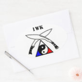 Een World Karate Association Embleem Ovale Sticker (Envelop)