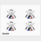 Een World Karate Association Embleem Ovale Sticker (Vel)