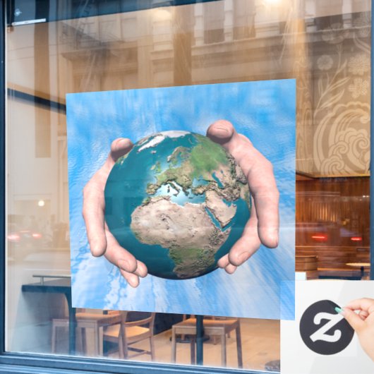 Eén World Window Cling Raamsticker (Cafe Raam)