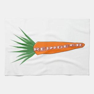 Een wortel met kerstrenrendierkeukenhanddoek theedoek
