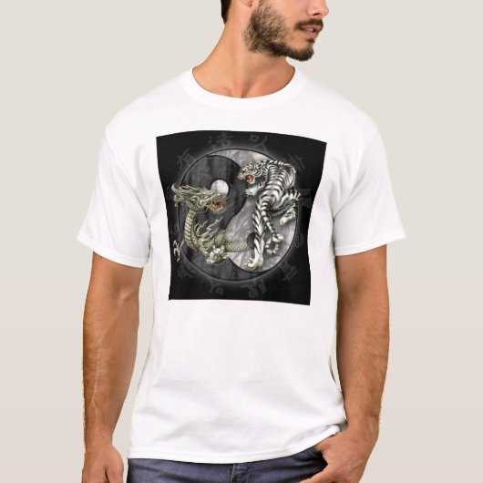 een yang , tijger vs dragon t-shirt (Voorkant)
