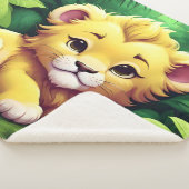 Een Yellow Lion Cub in het Oerwoud Sherpa Deken (3/4)