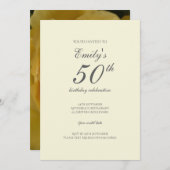 Een Yellow Rose 50e verjaardag uitnodiging (Voorkant / Achterkant)