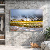 Een Yellowstone geiser landschap Canvas Afdruk