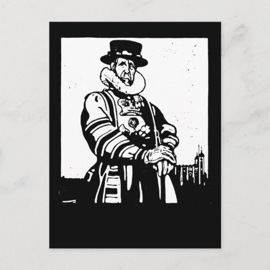 Een Yeoman Warder of Beefeater Briefkaart (Voorkant)