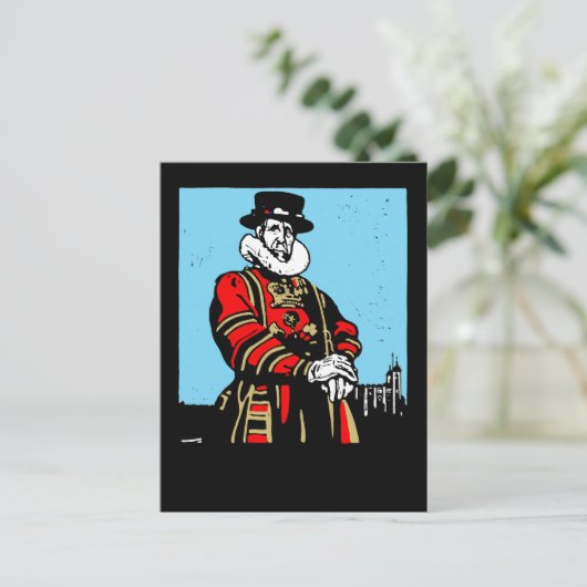 Een Yeoman Warder of Beefeater Briefkaart (Staand voorkant)