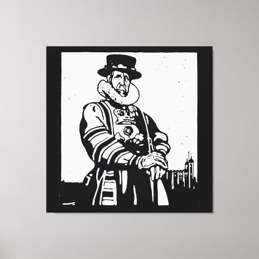 Een Yeoman Warder of Beefeater Canvas Afdruk (Voorkant)