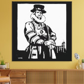 Een Yeoman Warder of Beefeater Canvas Afdruk (Insitu (Woonkamer))