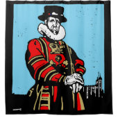 Een Yeoman Warder of Beefeater Douchegordijn (Voorkant)