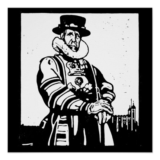 Een Yeoman Warder of Beefeater Perfect Poster (Voorkant)