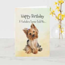 Een Yorkie Persoonlijkheid Verjaardag Fun Animal Kaart