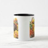 Een Yorkie-Poo-puppy in een mand van kunstmatige Mok (Midden)