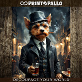 Een Yorkshire Terrier met whisky in 1920 Chicago Tissuepapier