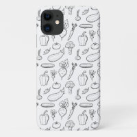Een zaak met de Vegan-telefoon: thema doodle-groen