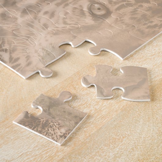 Een zacht bruine kleur herhaalt patroon van vele l legpuzzel (Zijkant)