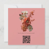 Een zachte 2024 kleur van Peach Fuzz Flowers Bedankkaart (Achterkant)