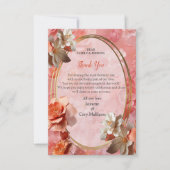 Een zachte 2024 kleur van Peach Fuzz Flowers RSVP Kaartje (Voorkant)