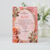 Een zachte 2024 kleur van Peach Fuzz Flowers RSVP Kaartje (Staand voorkant)