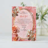 Een zachte 2024 kleur van Peach Fuzz Flowers RSVP Kaartje (Staand voorkant)