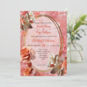 Een zachte kleur van Peach Fuzz Flowers Kaart (Staand voorkant)