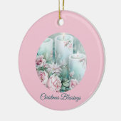 Een zachte licht - Pastel Kerstkaart Keramisch Ornament (Links)