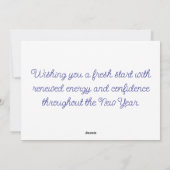 Een zachte nieuwjaarsfluistering feestdagenkaart (Achterkant)
