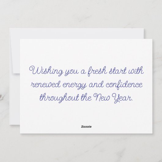 Een zachte nieuwjaarsfluistering feestdagenkaart (Achterkant)