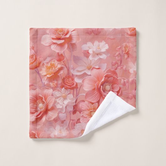 Een zachte, rozeachtige oranje tint genaamd Peach Bad Handdoek (Wasdoekje)