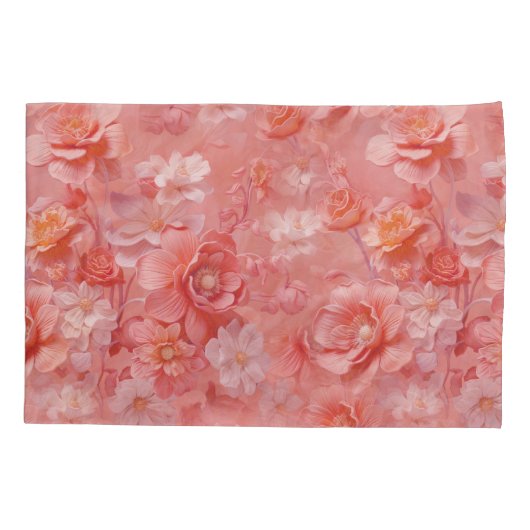 Een zachte, rozeachtige oranje tint genaamd Peach Kussensloop (Achterkant)