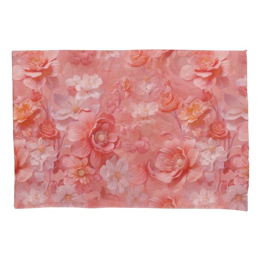 Een zachte, rozeachtige oranje tint genaamd Peach Kussensloop (Voorkant)