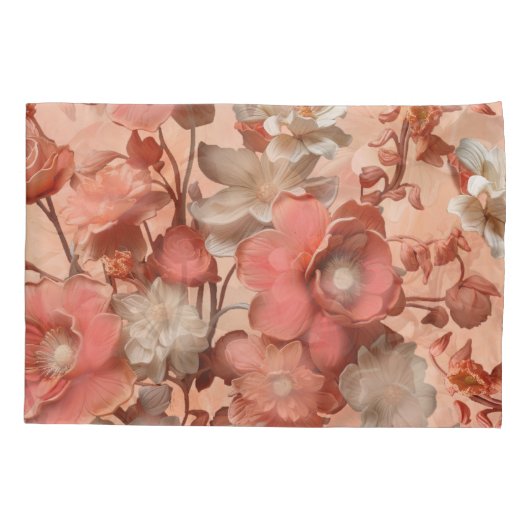 Een zachte, rozeachtige oranje tint genaamd Peach Kussensloop (Achterkant)