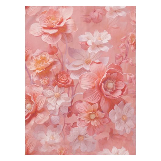 Een zachte, rozeachtige oranje tint genaamd Peach Tafelkleed (Voorkant)