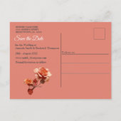 Een zachte, rozeachtige tint genaamd Peach Fuzz Fl Aankondigingskaart (Achterkant)