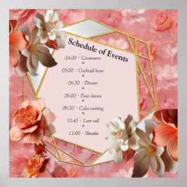 Een zachte, rozeachtige tint genaamd Peach Fuzz Fl Poster