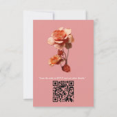 Een zachte, rozeachtige tint genaamd Peach Fuzz Fl RSVP Kaartje (Achterkant)