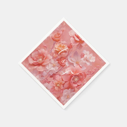 Een zachte, rozeachtige tint genaamd Peach Fuzz Fl Servet (Hoek)