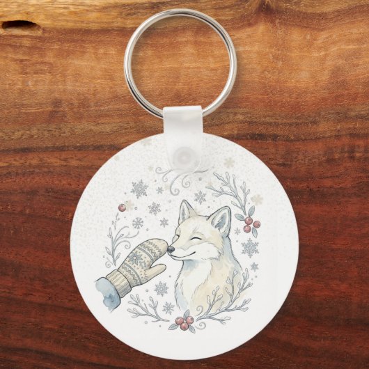 Een zachte winterknuffel sleutelhanger (Achterkant)