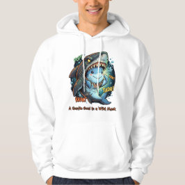 Een zachte ziel in een wild masker Cute haai Hoodie