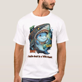 Een zachte ziel in een wild masker Cute haai T-shirt