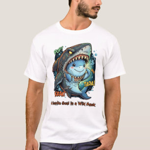 Een zachte ziel in een wild masker Cute haai T-shirt