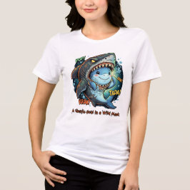 Een zachte ziel in een wild masker Cute haai Tri-Blend Shirt