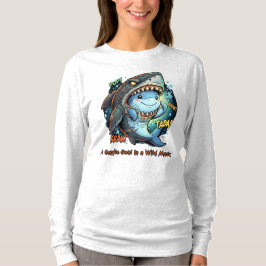 Een zachte ziel in een wilde masker Cute haai T-shirt