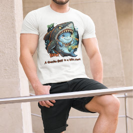 Een zachte ziel in een wilde masker Lieve haai T-shirt