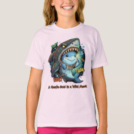 Een zachte ziel in een wilde masker Lieve haai T-shirt