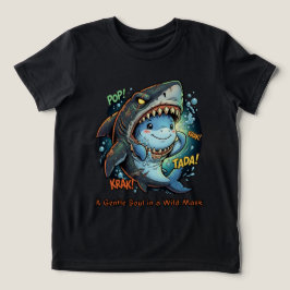 Een zachte ziel in een wilde masker Lieve haai Tri-Blend Shirt