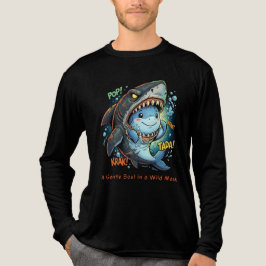 Een zachte ziel in een wilde masker Lieve haai Tri-Blend Shirt