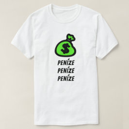 een zak geld en geld in het Tsjechisch T-shirt