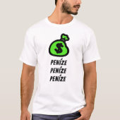 een zak geld en geld in het Tsjechisch T-shirt (Voorkant)