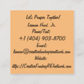 Een zakelijke vriendschap vierkante visitekaartje (Achterkant)