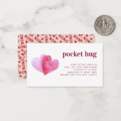 Een zakknuffel | Waterverf harten Notitiekaartje (Voorkant / Achterkant in situ)